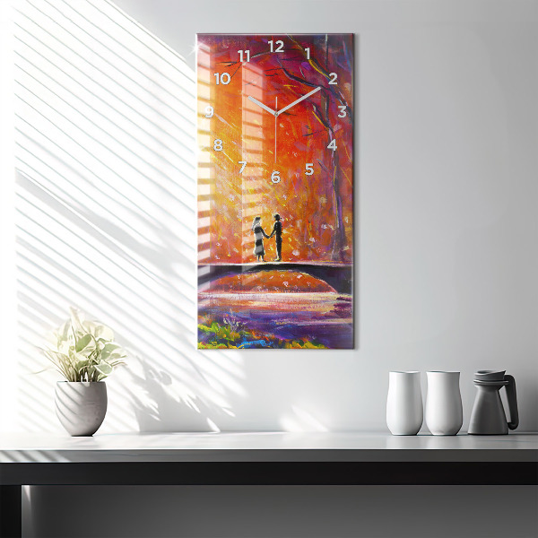 Vertikálne hodiny Pár v lese