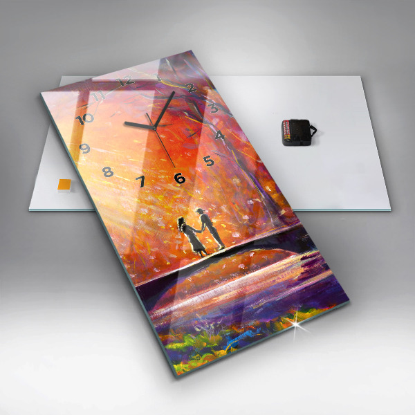 Vertikálne hodiny Pár v lese