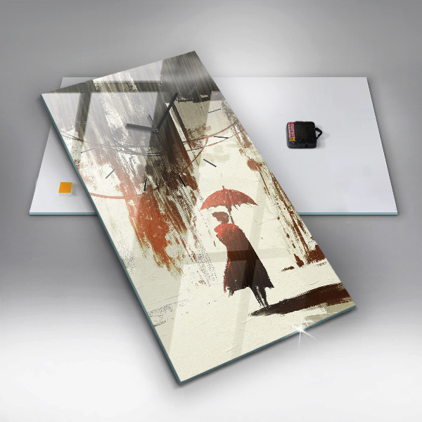 Vertikálne hodiny Žena v daždivej noci