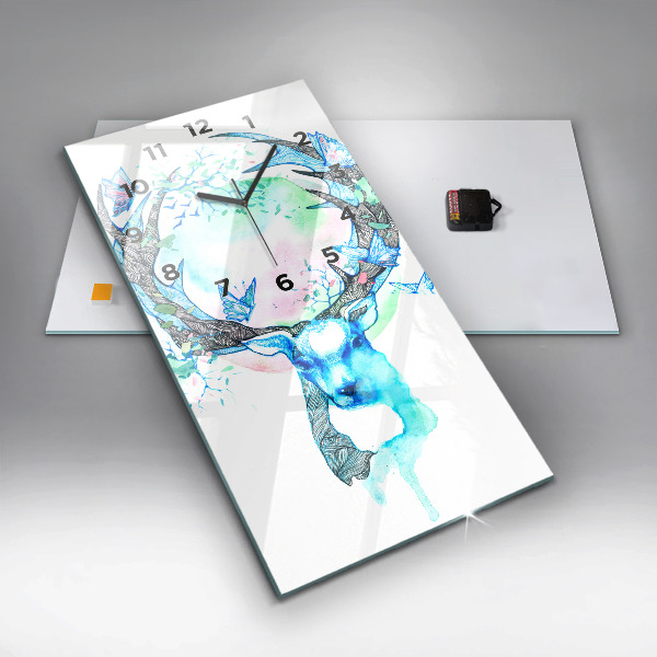 Vertikálne hodiny Ilustrácia jeleňa