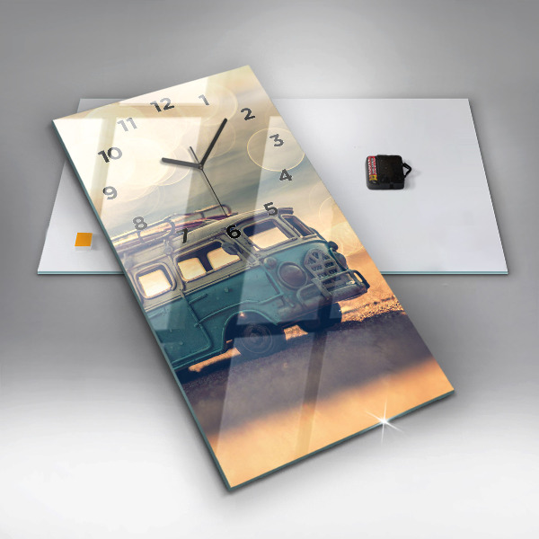 Vertikálne hodiny Karavan na pláži