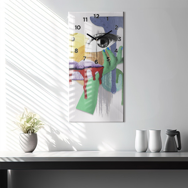 Vertikálne hodiny Surrealistická koláž