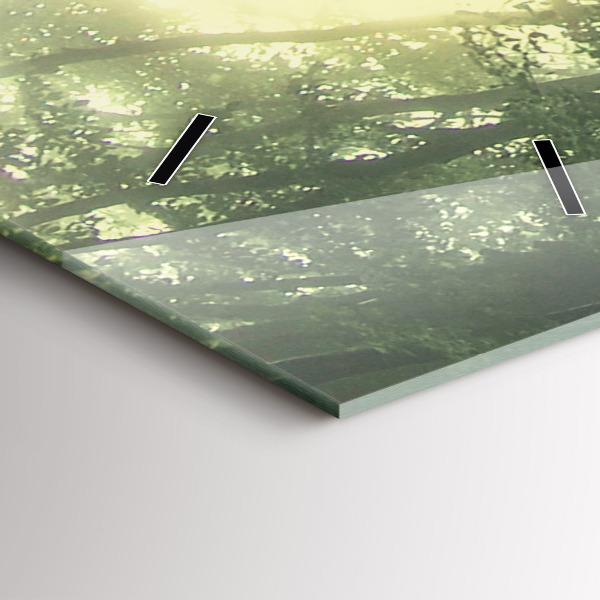 Vertikálne hodiny Ráno hmlový les