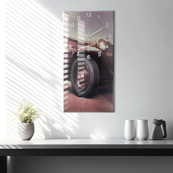 Vertikálne hodiny Auto v štýle vintage