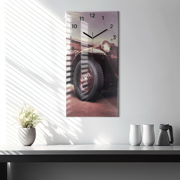 Vertikálne hodiny Auto v štýle vintage