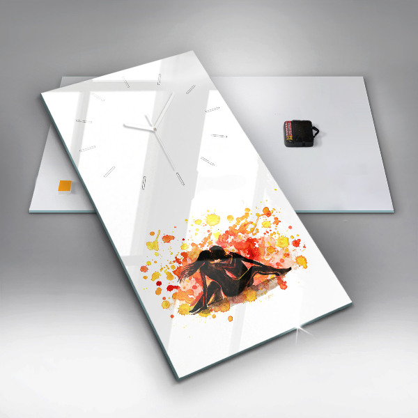 Vertikálne hodiny Láska a zamilovaný pár