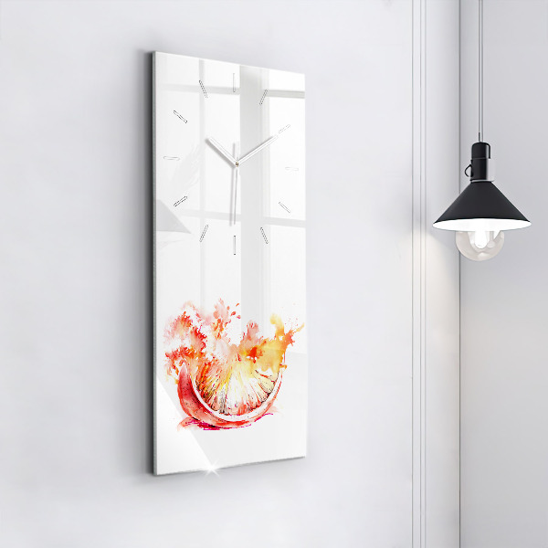 Vertikálne hodiny Maľované oranžovou farbou