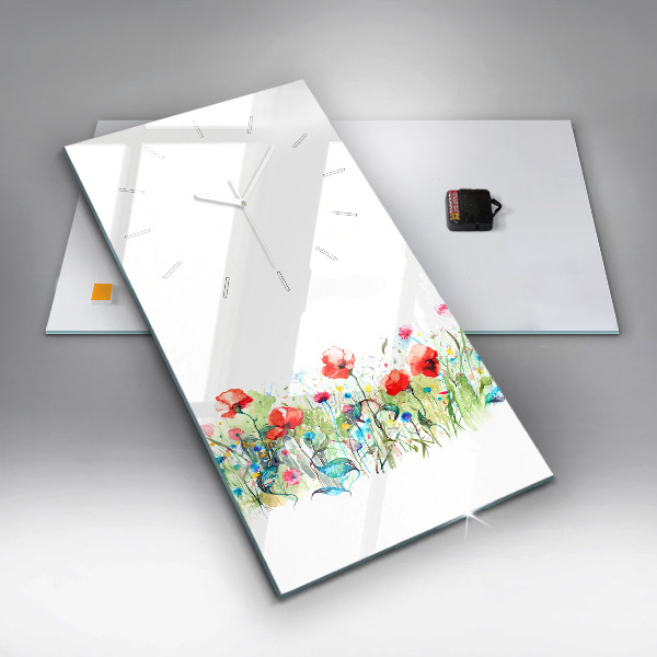 Vertikálne hodiny Kvety na lúke