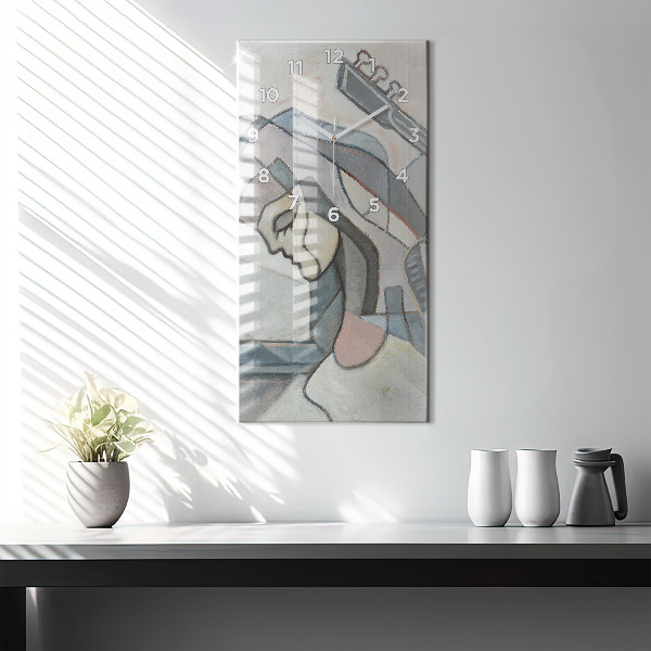 Vertikálne hodiny Abstraktná maľba