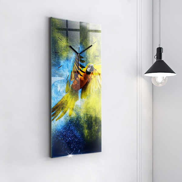 Vertikálne hodiny Farebný papagáj