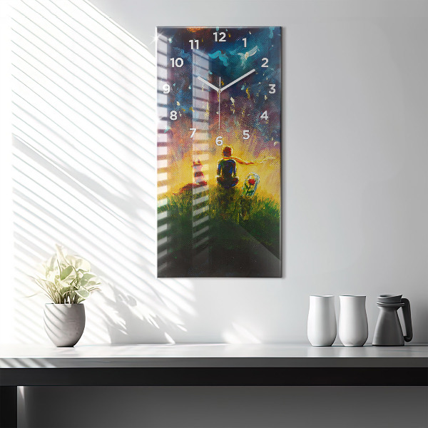 Vertikálne hodiny Abstrakt Malý princ