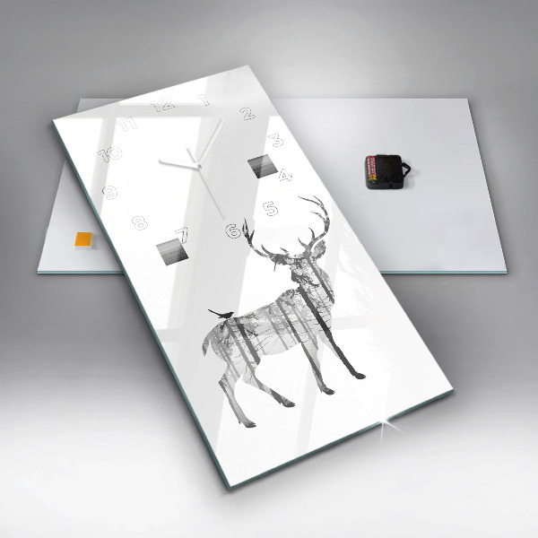 Vertikálne hodiny Silueta lesného jeleňa