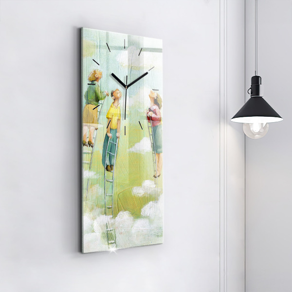 Vertikálne hodiny Ľudia na rebríku