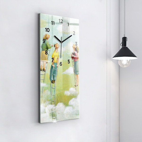 Vertikálne hodiny Ľudia na rebríku