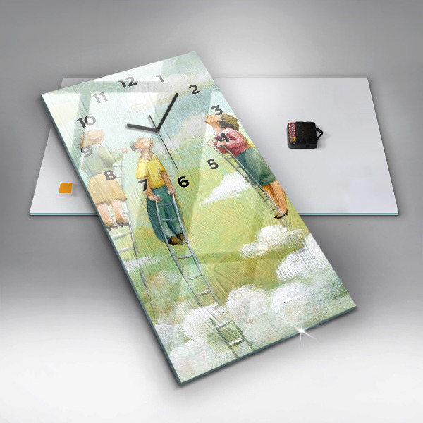 Vertikálne hodiny Ľudia na rebríku