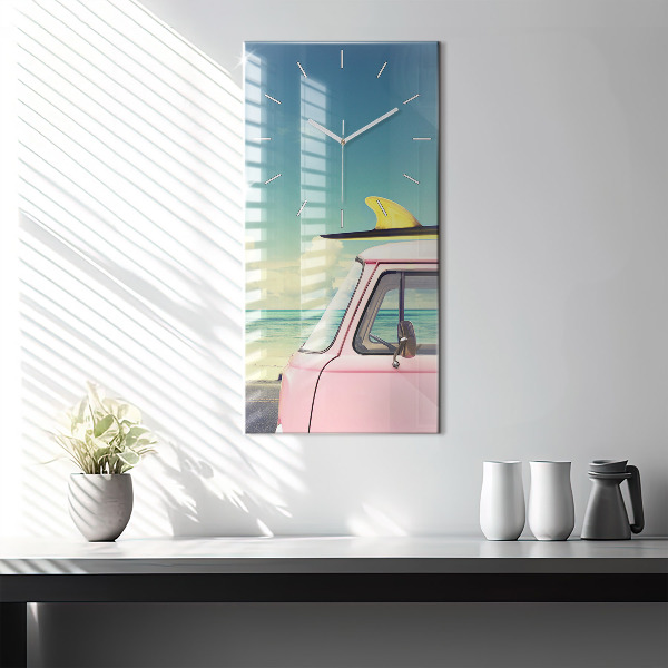 Vertikálne hodiny Auto so surfom