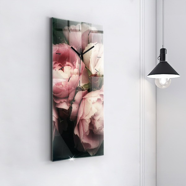 Vertikálne hodiny Kytica ružových ruží