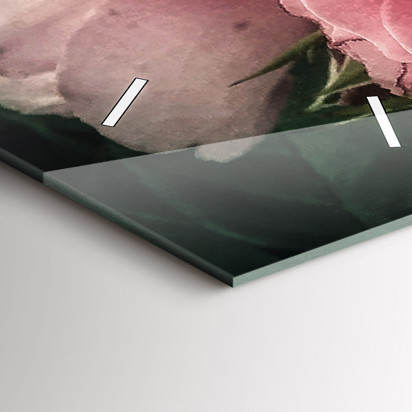 Vertikálne hodiny Kytica ružových ruží