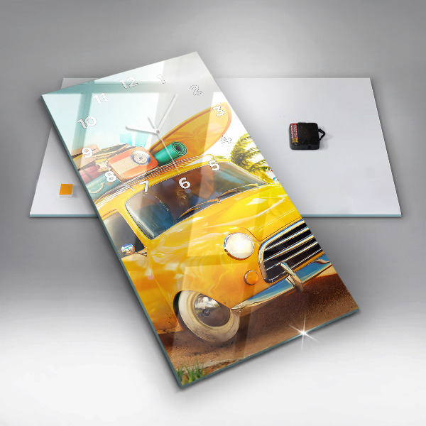 Vertikálne hodiny Auto so surfom