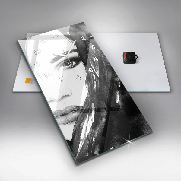 Vertikálne hodiny Portrét ženy