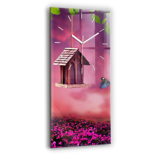 Vertikálne hodiny Vtáčia búdka