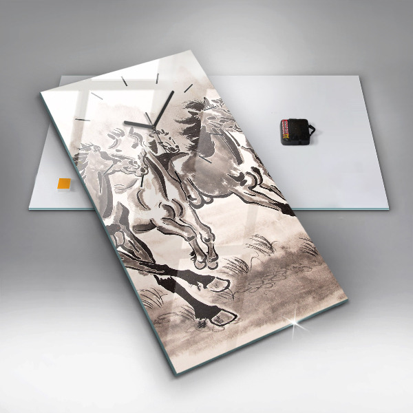 Vertikálne hodiny Cválajúce kone