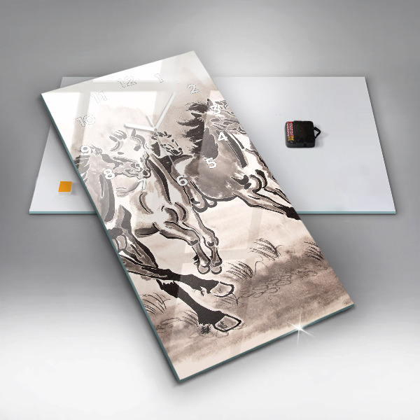 Vertikálne hodiny Cválajúce kone