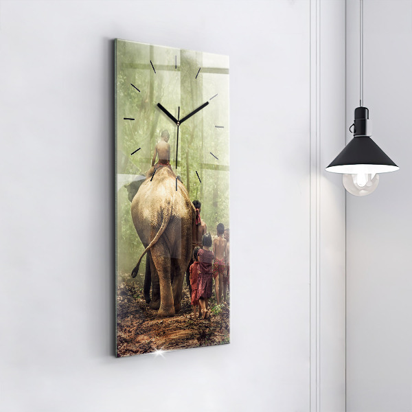 Vertikálne hodiny Deti vedú slona