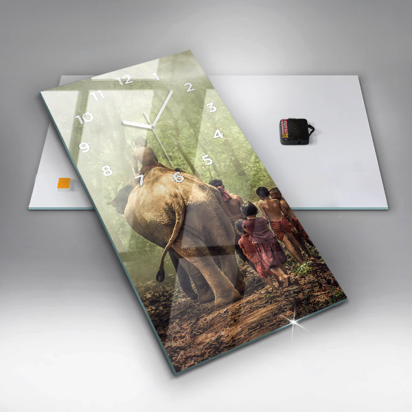Vertikálne hodiny Deti vedú slona