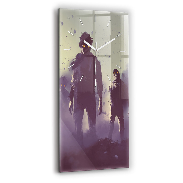 Vertikálne hodiny Zombie v noci - halloween