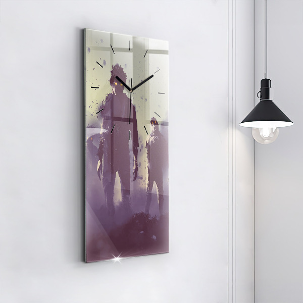 Vertikálne hodiny Zombie v noci - halloween