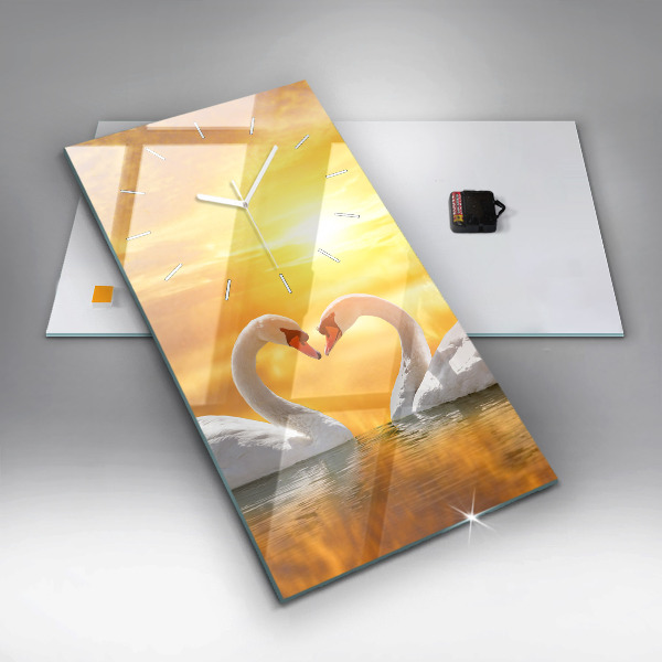 Vertikálne hodiny Zamilované labute