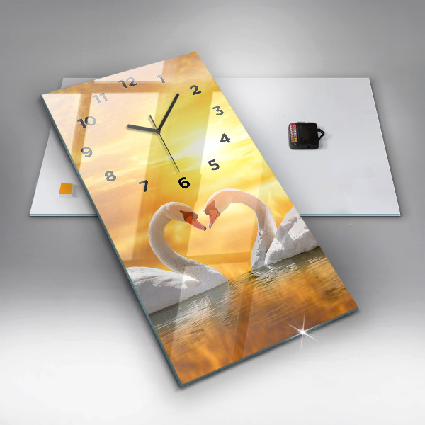 Vertikálne hodiny Zamilované labute
