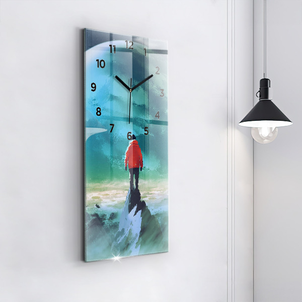 Vertikálne hodiny Muž na Mesiaci