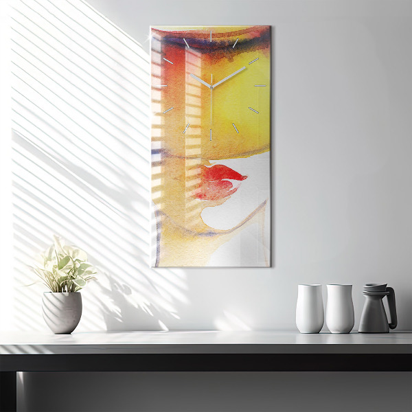 Vertikálne hodiny Žena v klobúku