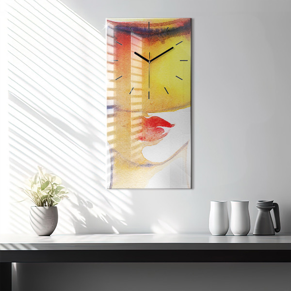 Vertikálne hodiny Žena v klobúku