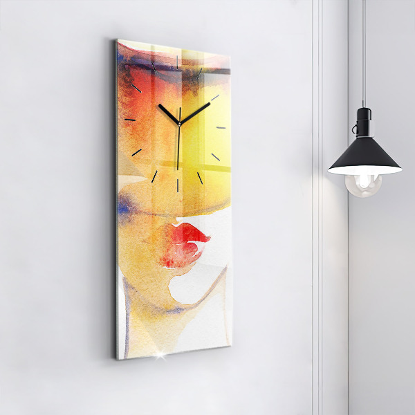 Vertikálne hodiny Žena v klobúku