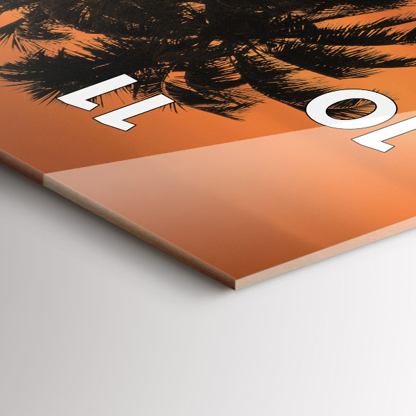 Vertikálne hodiny Západ slnka a palmy