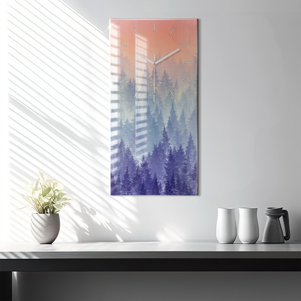 Vertikálne hodiny Les v hmle