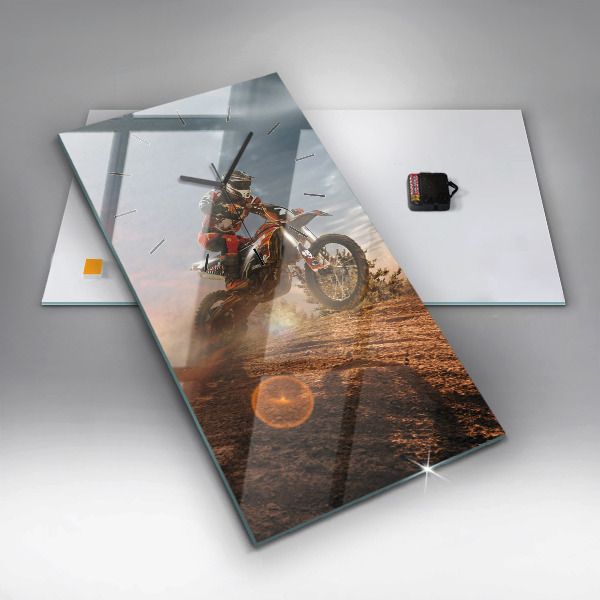 Vertikálne hodiny Muž na motorke