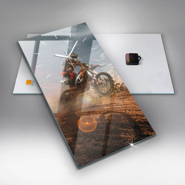 Vertikálne hodiny Muž na motorke