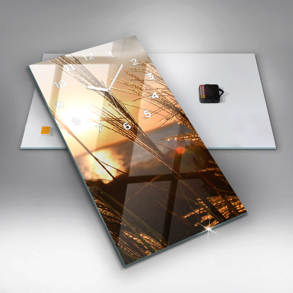 Vertikálne hodiny Pšenica na zlatom slnku