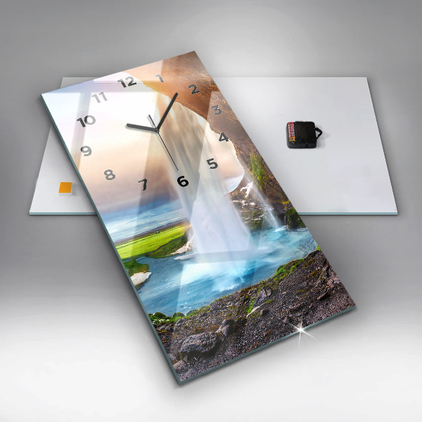 Vertikálne hodiny Vodopád na Islande