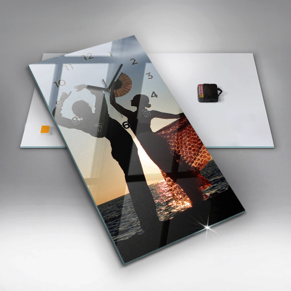 Vertikálne hodiny Španielsky tanec na mori