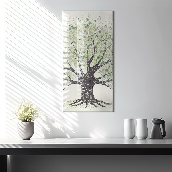 Vertikálne hodiny Veľký prírodný strom