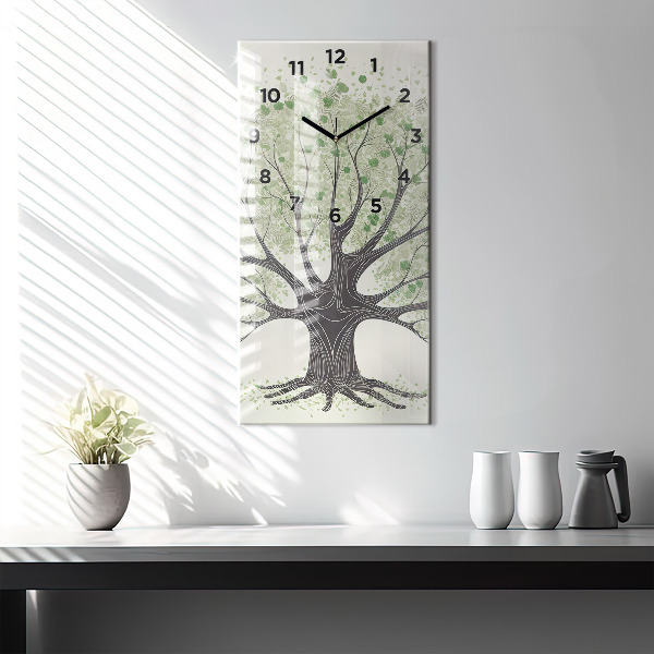 Vertikálne hodiny Veľký prírodný strom