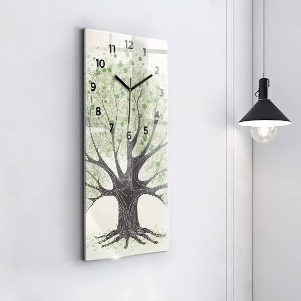 Vertikálne hodiny Veľký prírodný strom