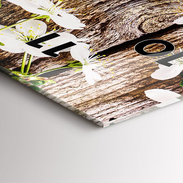 Vertikálne hodiny Kvety na dreve