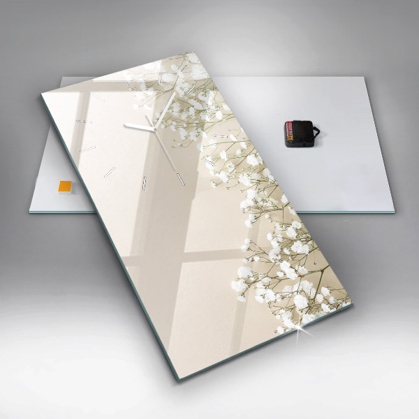 Vertikálne hodiny Kvitnúce kvety gypsomilky