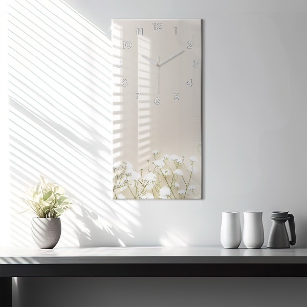 Vertikálne hodiny Kvitnúce kvety gypsomilky